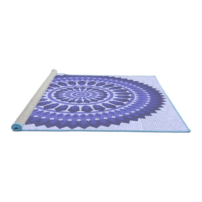 Sideview of Machine Washable Transitional Periwinkle Purple Rug, wshpat1929blu