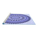 Sideview of Machine Washable Transitional Periwinkle Purple Rug, wshpat1929blu