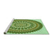 Sideview of Machine Washable Transitional Light Green Rug, wshpat1929grn