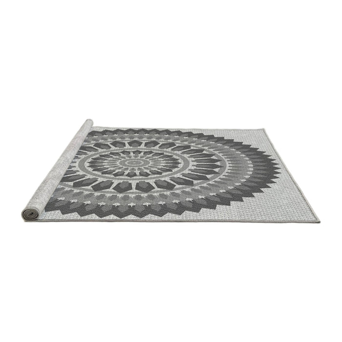 Sideview of Machine Washable Transitional Gray Rug, wshpat1929gry