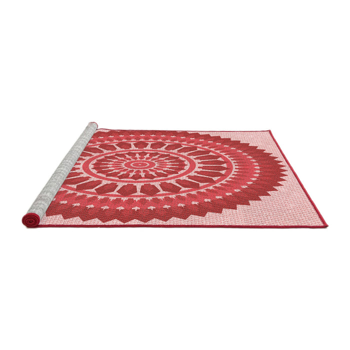 Sideview of Machine Washable Transitional Pastel Pink Rug, wshpat1929rd