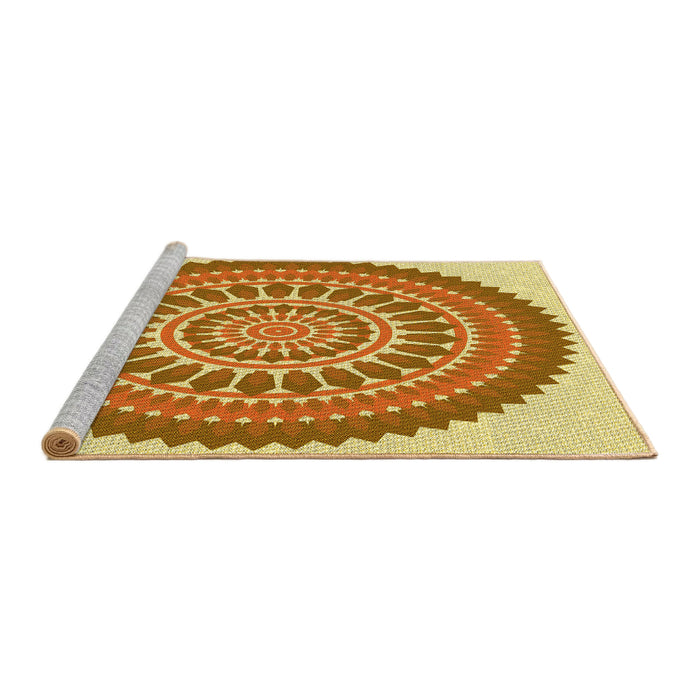 Sideview of Machine Washable Transitional Mahogany Brown Rug, wshpat1929yw