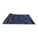 Thickness of Patterned Night Blue Rug, pat193blu