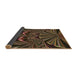 Thickness of Patterned Black Brown Rug, pat193brn