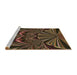 Sideview of Machine Washable Transitional Black Brown Rug, wshpat193brn