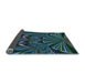 Thickness of Patterned Deep-Sea Green Rug, pat193lblu