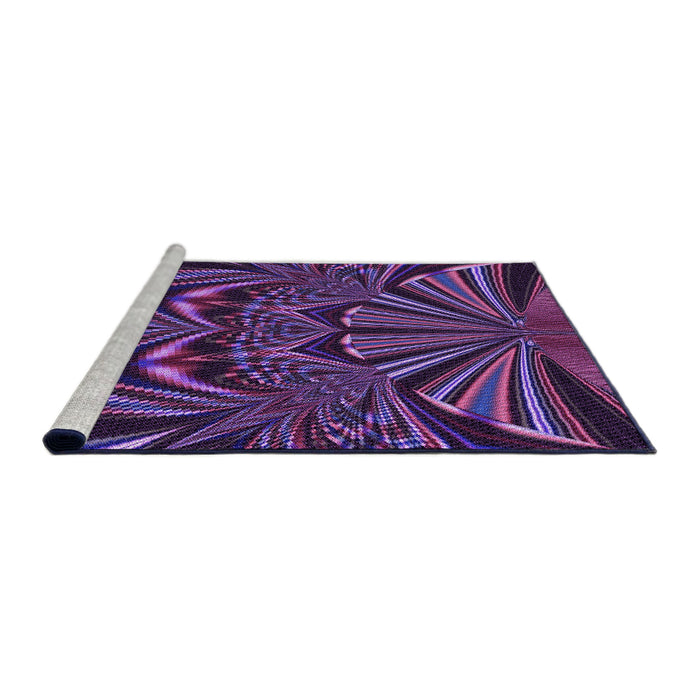 Sideview of Machine Washable Transitional Dark Purple Rug, wshpat193pur