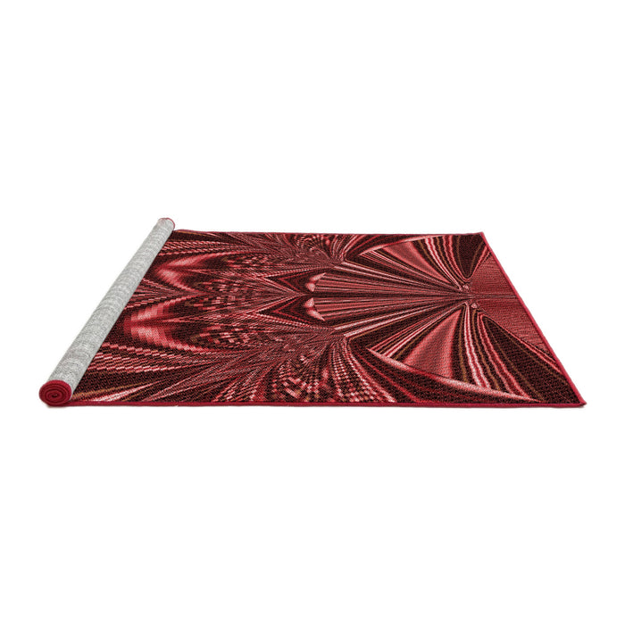 Sideview of Machine Washable Transitional Red Rug, wshpat193rd