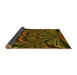Thickness of Patterned Dark Yellow Green Rug, pat193yw