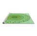 Sideview of Machine Washable Transitional Green Rug, wshpat1930grn