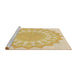 Sideview of Machine Washable Transitional Yellow Rug, wshpat1931brn