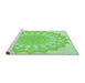 Sideview of Machine Washable Transitional Green Rug, wshpat1931grn