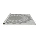 Sideview of Machine Washable Transitional Gunmetal Gray Rug, wshpat1931gry