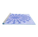 Sideview of Machine Washable Transitional Sky Blue Rug, wshpat1932blu