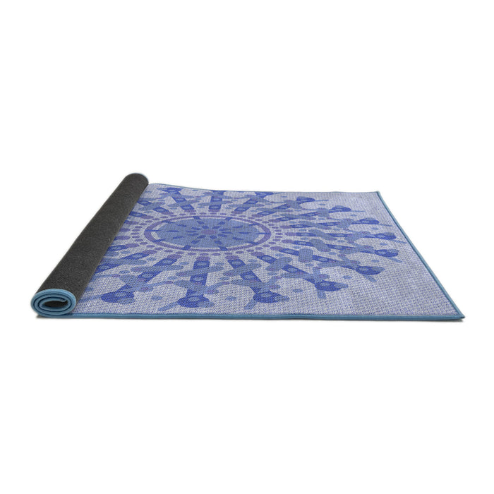 Thickness of Patterned Sky Blue Rug, pat1932blu