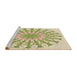 Sideview of Machine Washable Transitional Khaki Gold Rug, wshpat1932brn