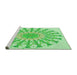 Sideview of Machine Washable Transitional Green Rug, wshpat1932grn