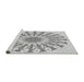 Sideview of Machine Washable Transitional Gunmetal Gray Rug, wshpat1932gry