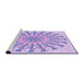 Sideview of Machine Washable Transitional Purple Mimosa Purple Rug, wshpat1932pur