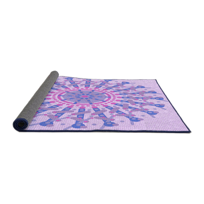 Thickness of Patterned Purple Mimosa Purple Rug, pat1932pur