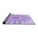 Thickness of Patterned Purple Mimosa Purple Rug, pat1932pur