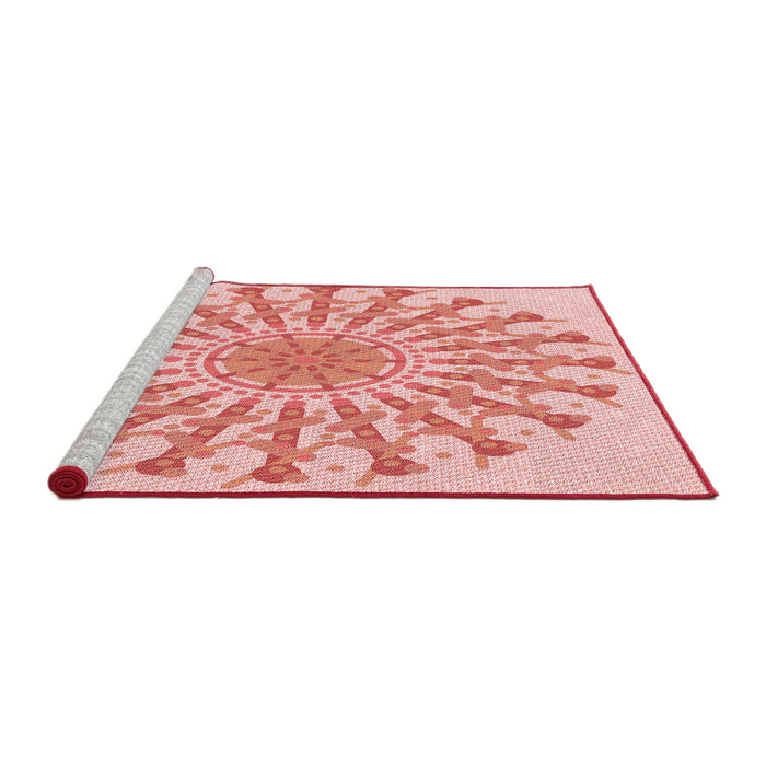 Sideview of Machine Washable Transitional Pink Rug, wshpat1932rd