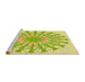 Sideview of Machine Washable Transitional Tea Green Rug, wshpat1932yw