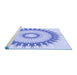 Sideview of Machine Washable Transitional Blue Rug, wshpat1933blu