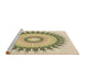 Sideview of Machine Washable Transitional Khaki Gold Rug, wshpat1933brn