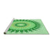 Sideview of Machine Washable Transitional Jade Green Rug, wshpat1933grn