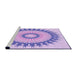 Sideview of Machine Washable Transitional Blossom Pink Rug, wshpat1933pur