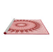 Sideview of Machine Washable Transitional Pink Rug, wshpat1933rd