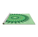 Sideview of Machine Washable Transitional Green Rug, wshpat1934grn