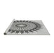 Sideview of Machine Washable Transitional Silver Gray Rug, wshpat1934gry