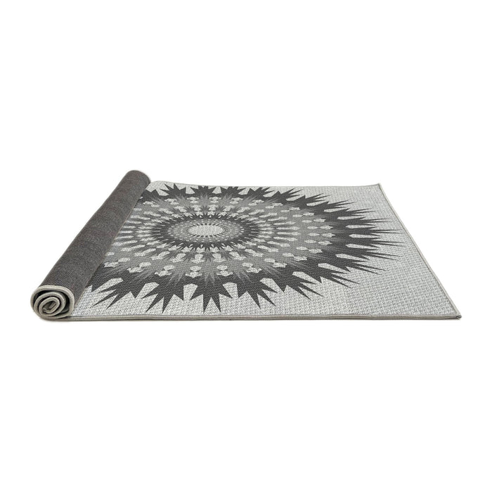 Thickness of Patterned Silver Gray Rug, pat1934gry