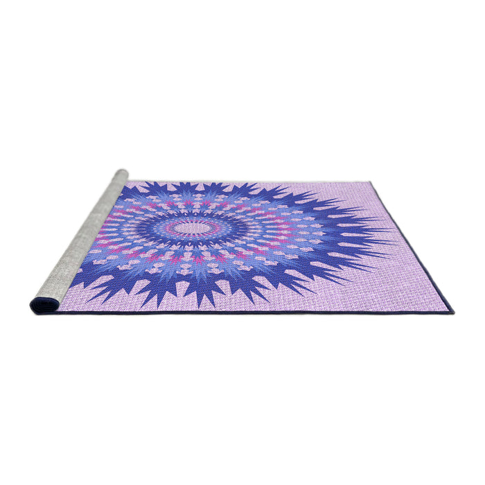 Sideview of Machine Washable Transitional Pale Lilac Purple Rug, wshpat1934pur