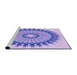 Sideview of Machine Washable Transitional Pale Lilac Purple Rug, wshpat1934pur