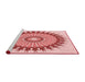 Sideview of Machine Washable Transitional Deep Rose Pink Rug, wshpat1934rd