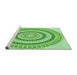 Sideview of Machine Washable Transitional Jade Green Rug, wshpat1935grn