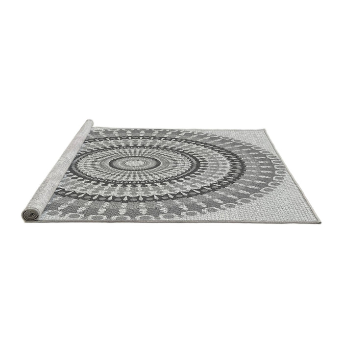 Sideview of Machine Washable Transitional Platinum Gray Rug, wshpat1935gry