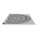 Sideview of Machine Washable Transitional Platinum Gray Rug, wshpat1935gry