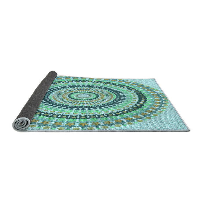 Thickness of Patterned Seafoam Green Rug, pat1935lblu