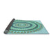 Thickness of Patterned Seafoam Green Rug, pat1935lblu