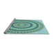 Sideview of Machine Washable Transitional Seafoam Green Rug, wshpat1935lblu