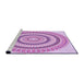 Sideview of Machine Washable Transitional Blossom Pink Rug, wshpat1935pur