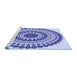 Sideview of Machine Washable Transitional Blue Rug, wshpat1936blu