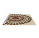 Sideview of Machine Washable Transitional Khaki Gold Rug, wshpat1936brn