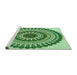 Sideview of Machine Washable Transitional Light Green Rug, wshpat1936grn