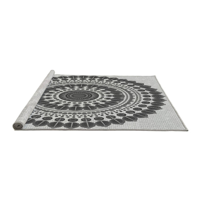 Sideview of Machine Washable Transitional Carbon Gray Rug, wshpat1936gry
