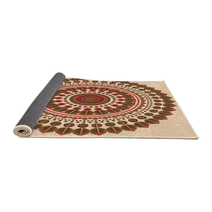 Thickness of Patterned Mahogany Brown Rug, pat1936org